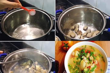 Canh ngao nấu chua, với cách nấu thơm ngon tại nhà